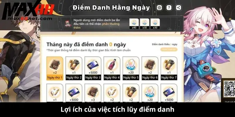 Nhận Thưởng Điểm Danh MAX88 – Ưu Đãi Hấp Dẫn Mỗi Ngày! 3 Lợi ích của việc tích lũy điểm danh
